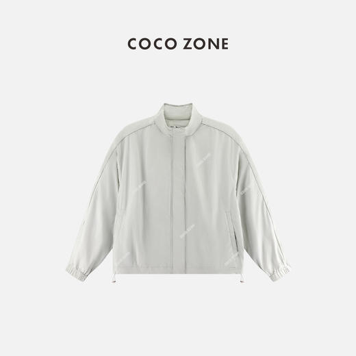 COCO ZONE简约短款立领外套下摆抽绳设计感上衣24C10363 商品图0