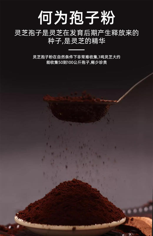 有机灵芝孢子粉众芝林营养即食冲服健康佳品1g*25条/盒 商品图3