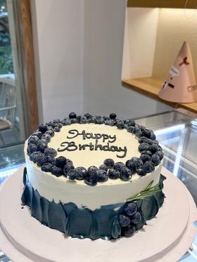 纯蓝莓装饰 男士定制款蛋糕