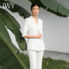 IWY/宽松休闲米白色西装套装七分袖宽松通勤商务高级女神职场西服C13510+P33510米白色 商品缩略图2