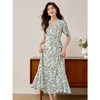 【专属特价】熙世界一片围裹式系带收腰气质碎花连衣裙夏季新款V领茶歇裙子 商品缩略图0
