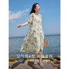 【五折购】熙世界2025夏薄荷曼波度假风天丝连衣裙女宽松休闲圆领印花裙子 商品缩略图1