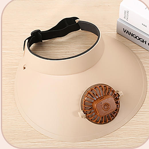 【潮流趋势，要遮阳也要有颜值】夏季户外防晒遮阳帽 风扇可调角度 三档调节锂电池 USB充电小风扇-QQ 商品图9