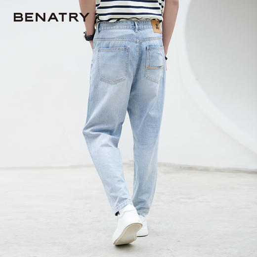 贝纳川新款男士时尚宽松直筒帅气牛仔裤长裤ECK230002077 商品图2
