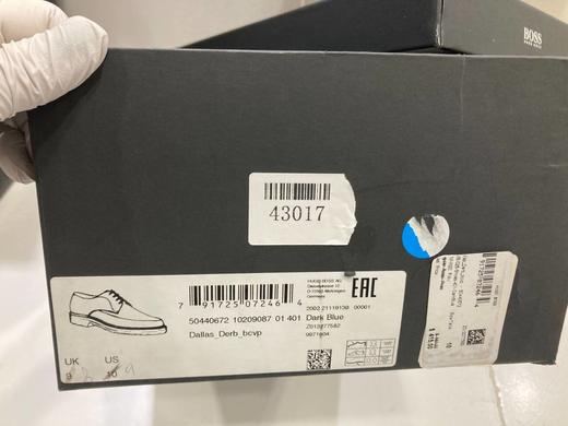 瑕疵HUGO BOSS/胡戈波士 男士商务皮革尖头系带正装皮鞋(boss鞋盒尺码错误) 商品图3