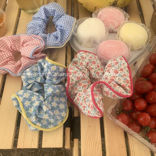 【小清新风格❗️高级感布圈】韩风发饰多种款式任选，高级感头饰布圈，碎花格子撞色大肠发圈女 商品图0