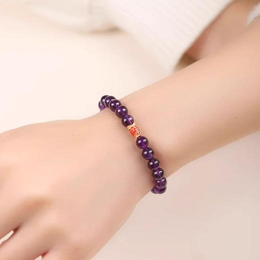 【经典】乘风破浪锦鲤紫水晶手串 浓郁艳紫 晶体干净 商品图1