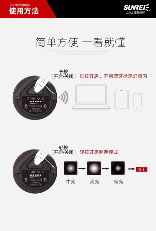MJ山力士CC Music无线蓝牙音箱帐篷营地灯充电户外露营灯照明灯 商品图5