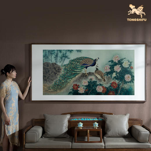 铜师傅 手工錾刻 铜雕画《雍容华贵》客厅玄关画沙发背景墙装饰画 商品图6