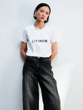 LIYIHAN设计师品牌 2024春夏新款原创简约LOGO印花T恤上衣