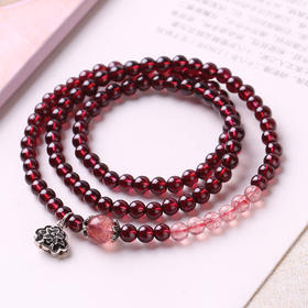 酒红石榴石三圈手链 颗颗精选 匠心品质