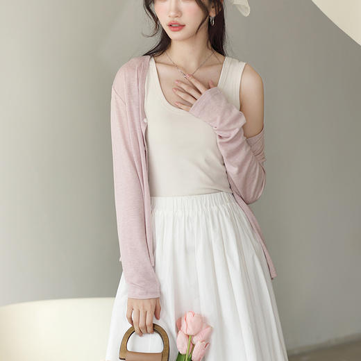 莱赛尔天丝醋酸开衫 尽显春夏清凉感 6色可选 薄款外穿空调衫 纽扣防晒长袖 商品图6