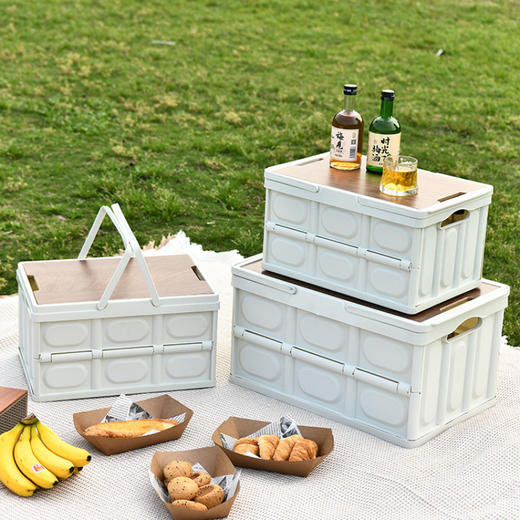 趣游帮   木盖提手款折叠收纳箱55L   Q515-T 商品图2