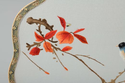 蜀绣双面宫扇-红叶双雀 商品图5