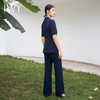 IWY/时尚藏青色西服套装宽松西装七分袖显瘦时尚高级版职业装裤装C13513+P33513藏青色 商品缩略图3