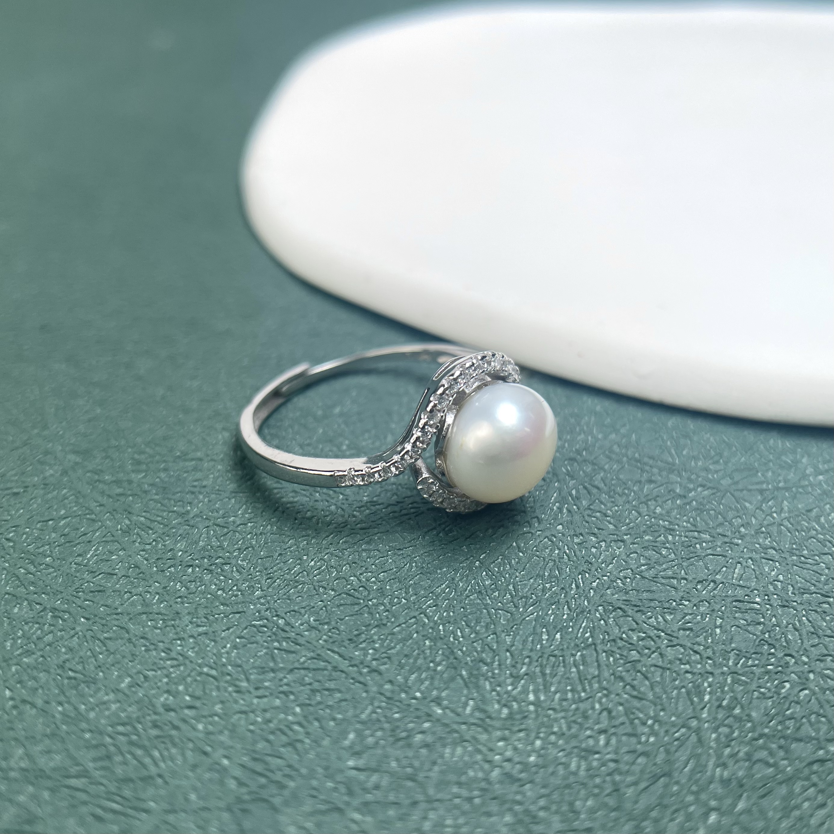 19556-S925淡水珍珠戒指-圆珠