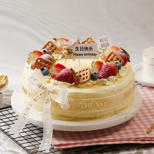 草莓装饰千层蛋糕-多个口味可选 商品图0