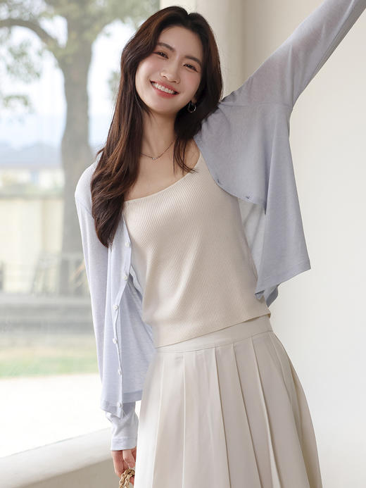 莱赛尔天丝醋酸开衫 尽显春夏清凉感 6色可选 薄款外穿空调衫 纽扣防晒长袖 商品图0