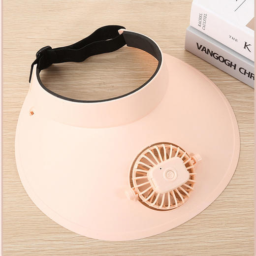 【潮流趋势，要遮阳也要有颜值】夏季户外防晒遮阳帽 风扇可调角度 三档调节锂电池 USB充电小风扇-QQ 商品图7