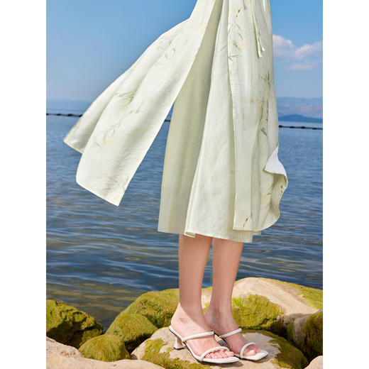 【专属特价】熙世界新中式禅意改良旗袍裙子夏女装国风印花天丝连衣裙高级感 商品图1