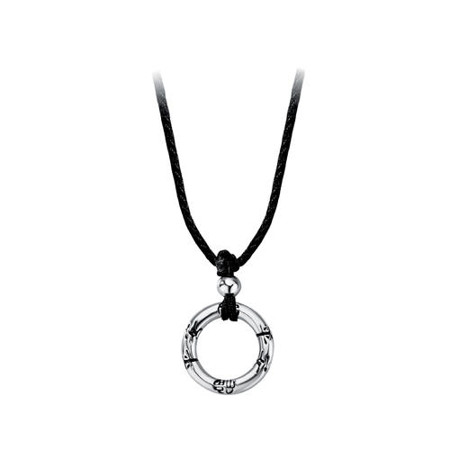 【平安】S999银足银编织黑绳平安福圆环平安扣项链【YXS-A3036】 商品图2