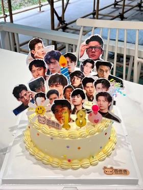 男明星图片款 奶油定制蛋糕