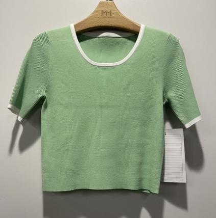 【商场同款】麦檬基础撞色领针织4E6131651 商品图0