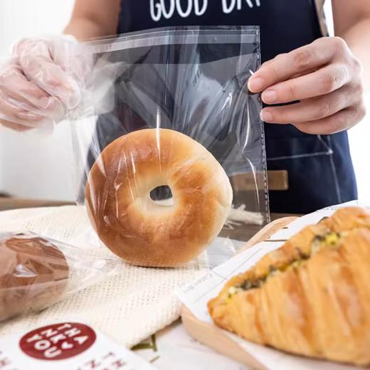 透明加厚自粘袋20*25cm 100张 加厚面包蛋糕西点透明烘焙西点包装袋 商品图1