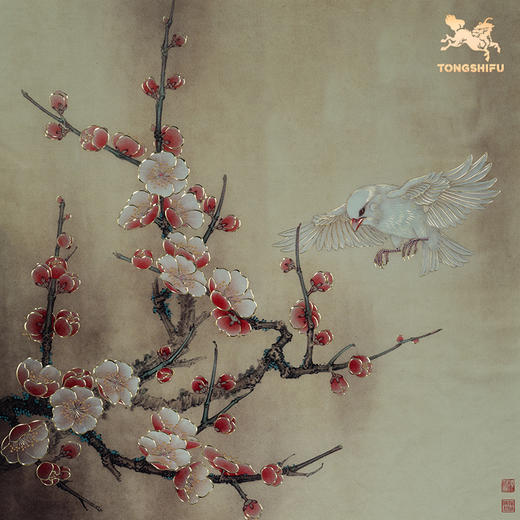 铜师傅 手工錾刻 铜雕画《梅开雀喜》客厅玄关画沙发背景墙装饰画 商品图3