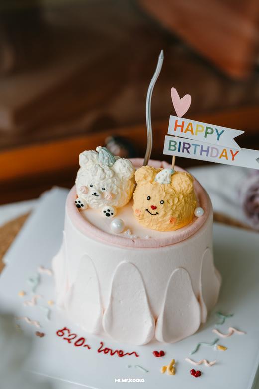 情侣小熊手绘蛋糕（同城配送） | 烤爱 商品图1