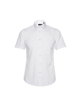 callisto白色莱赛尔混纺短袖衬衫 STSTS075C