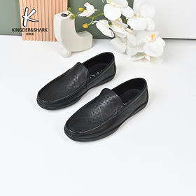 经典鲨2024年夏季新款百搭纯色男士透气平底舒适豆豆鞋KW251-D26061