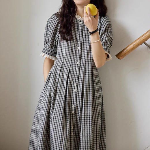 裁缝学苑AQ286短袖连衣裙纸样女装新款法式复古立领中长裙子样板 商品图1