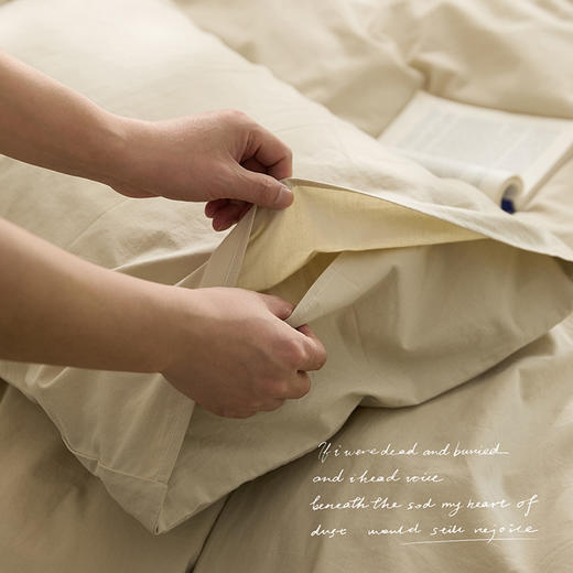 【A类纯色简约三四件套】100%纯棉 水洗棉全棉床单色织 多种颜色 自然理念 商品图3