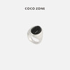 COCO ZONE 复古暗黑椭圆形贯穿戒指23C29827 商品缩略图0