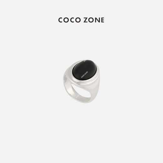 COCO ZONE 复古暗黑椭圆形贯穿戒指23C29827 商品图0