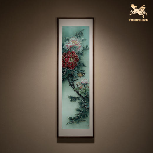 铜师傅 手工錾刻 铜雕画《富贵蝶来四条屏》客厅沙发背景墙装饰画 商品图2