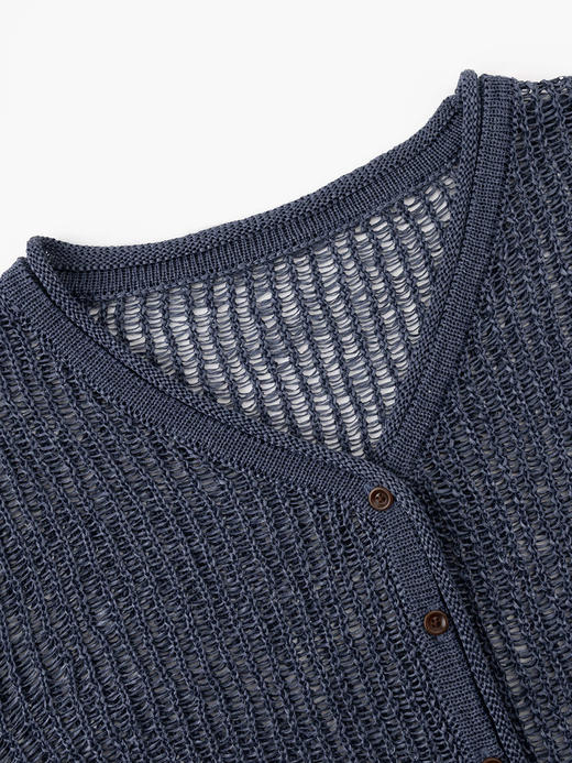 COCO ZONE 夏季V领单排扣针织衫百搭长袖上衣CC1B1245 商品图4