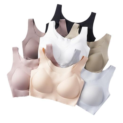 「买1送1！到手两件」大牌平替无痕内衣女裸感乳胶无钢圈睡眠文胸罩大码运动背心式 商品图4
