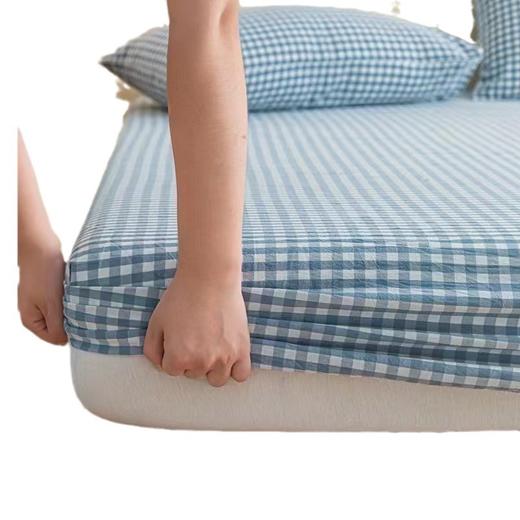 【无印良品同源 A类日式格子床笠】单床笠不含枕套，五色可选，两个尺寸，150*200米+180*200米，亲肤透气 防滑不移位 软糯顺滑 享受“裸睡”的快乐~ 商品图4