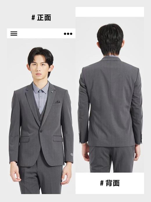 4F【利郎】Lessismore 青年精英-西服（三件套/长裤）-青灰色 商品图1