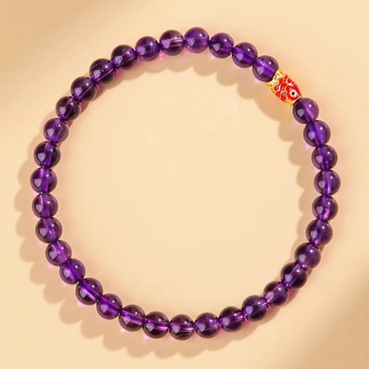 【经典】乘风破浪锦鲤紫水晶手串 浓郁艳紫 晶体干净 商品图3