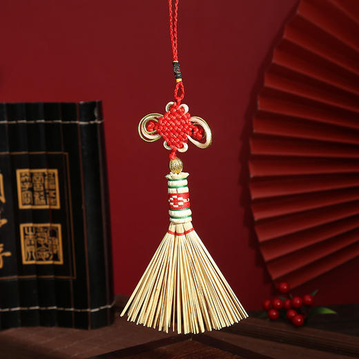 【平安纳福❗️吉祥金扫帚】新居入宅搬家仪式用品挂饰 入户门上把手布置 乔迁之喜装饰 商品图8