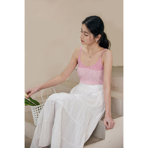 HeyDress针织坑条吊带背心女夏季彩斑丝修身显瘦性感内搭短上衣 商品图3