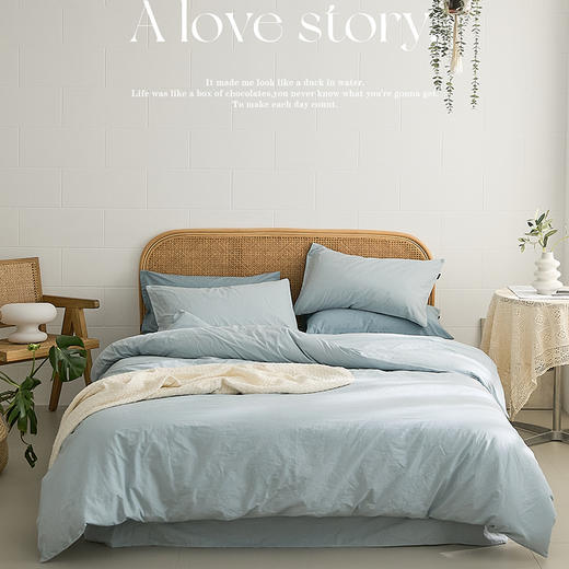 【A类纯色简约三四件套】100%纯棉 水洗棉全棉床单色织 多种颜色 自然理念 商品图12