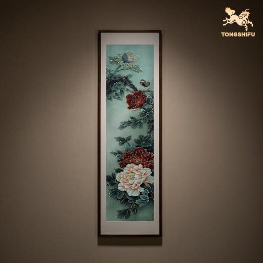 铜师傅 手工錾刻 铜雕画《富贵蝶来四条屏》客厅沙发背景墙装饰画 商品图5