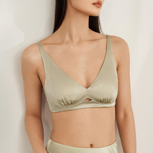 【里外桑蚕丝】20姆米双面桑蚕丝女士无钢圈美背文胸金三塔  NZFEB302 商品图1