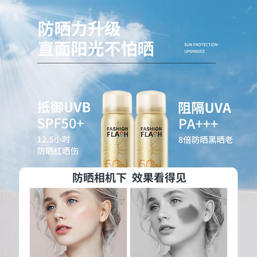 【高倍防晒一喷成膜】灿烂之护FASHION FLASH水薄冰肌水晶防晒喷雾60mlSPF50+/PA+++ 商品图3
