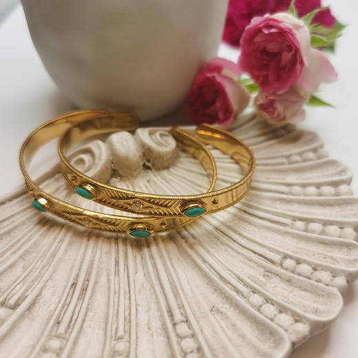 订购6周到｜Leticia Ponti-Jonc Gayane-绿松石手镯［法国设计师］ 商品图3