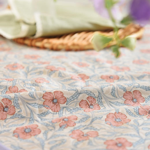 经典莫里斯花卉系列亚麻夏凉被空调盖毯简约纯棉亚麻床品 商品图3